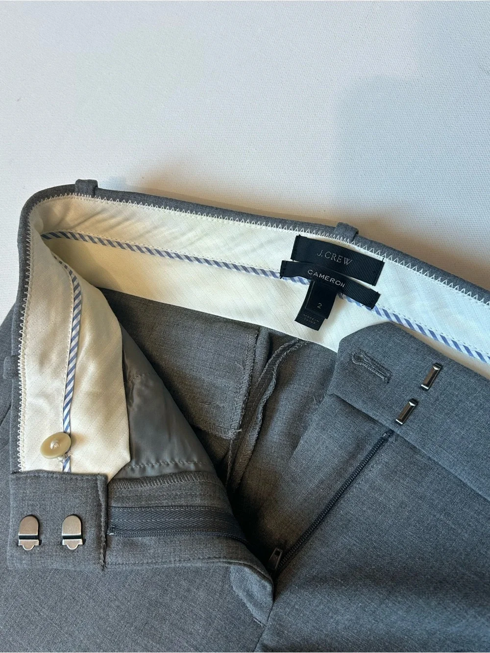 J.Crew Cameron Slim Ankle Crop Pants Size 2 Gray Career Office Trousers